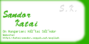 sandor katai business card